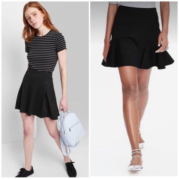 Rue Du Mail Paris Black Flounce Tulip Jersey Skirt women’s - Picture 1 of 12